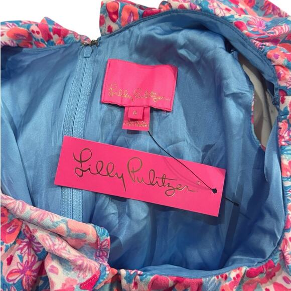 NWT! Lilly Pulitzer Linwood Romper in Aura Pink Baby Bloomer - Size 0 - Picture 9 of 10